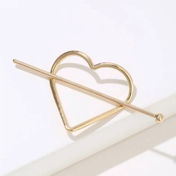 NEW Gold Heart Hairpin - Picture 2 of 5